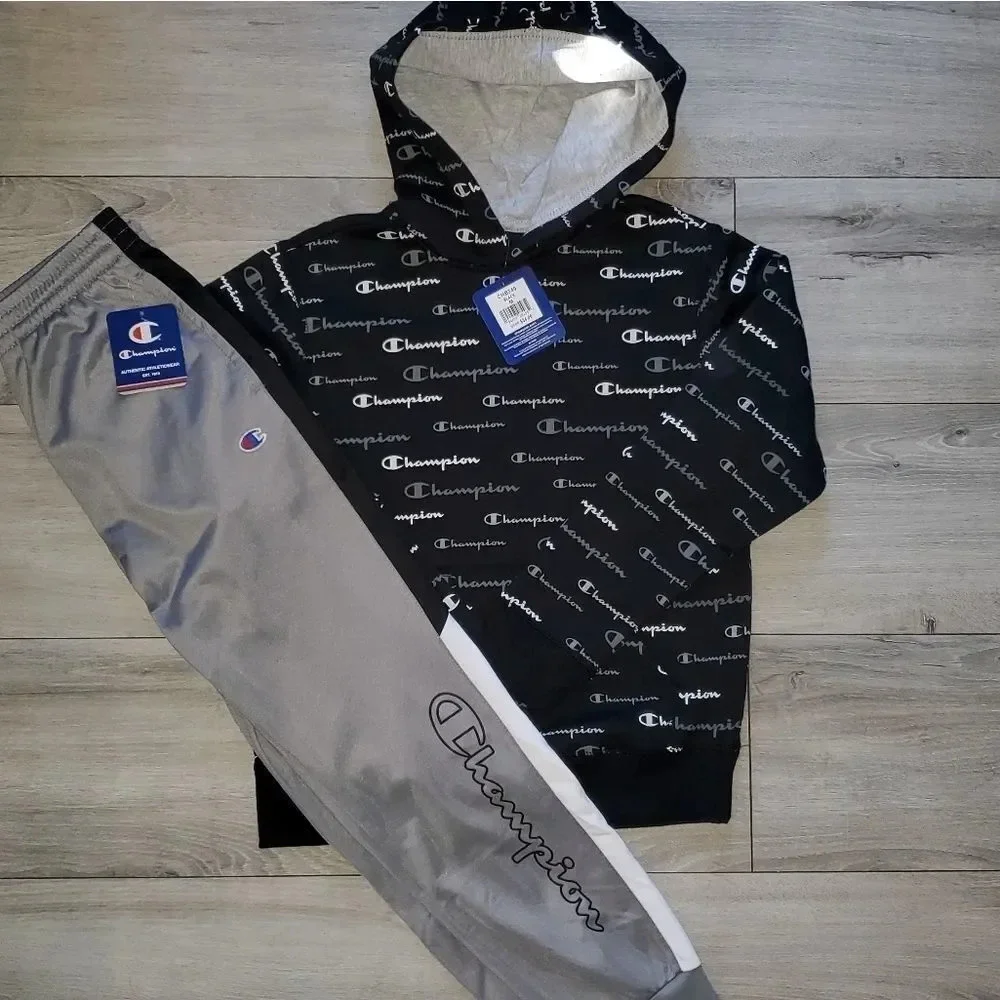 BOYS M CHAMPION CHAINSTITCH HOODIE & TRACK…